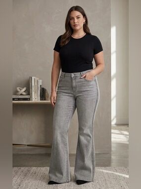 Rebecca Minkoff gray stretch flare bootcut jeans size 10